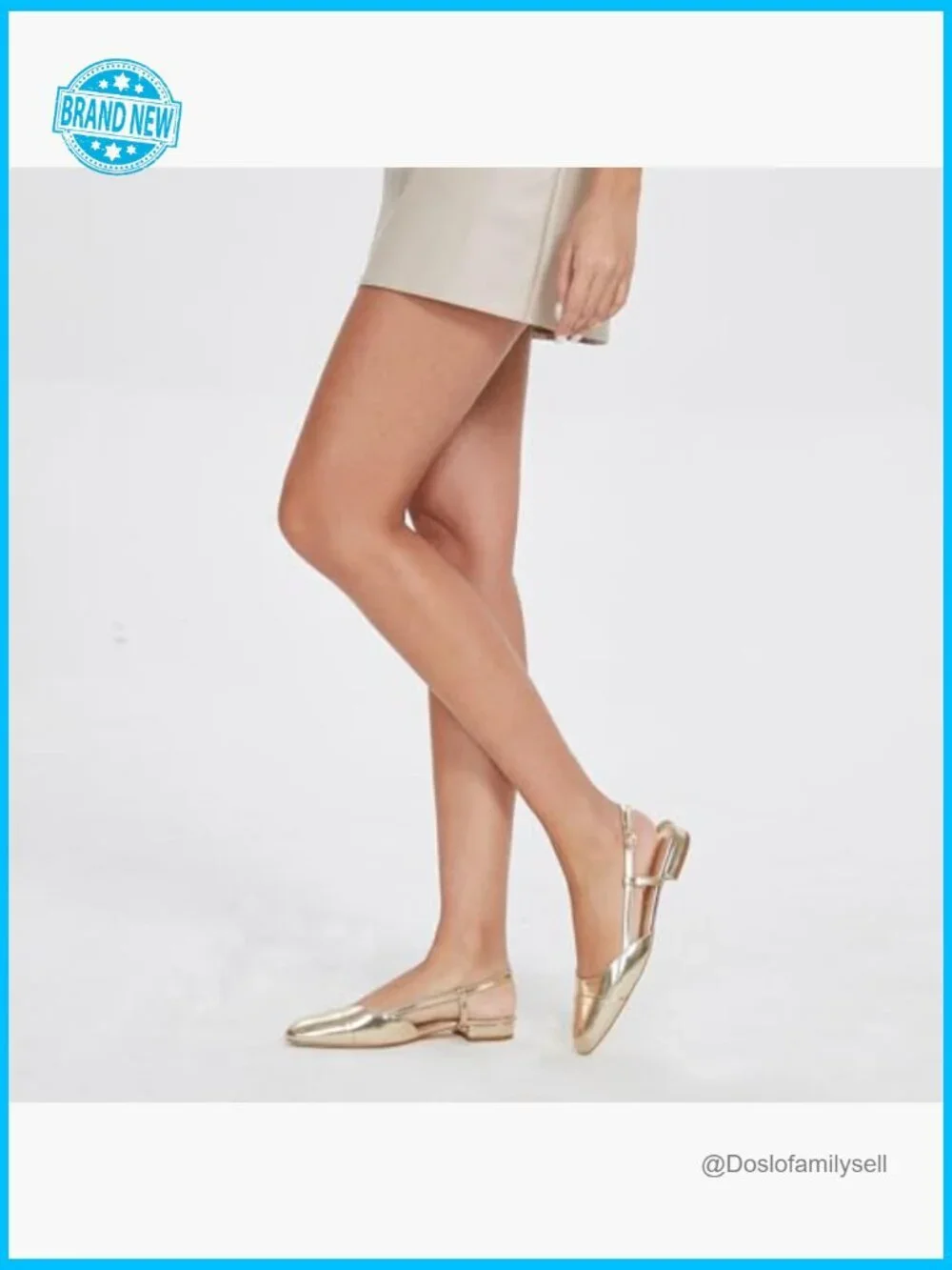 Slingback Flats Elegant Dressy Block Heel Double Strap Classic Comfortable